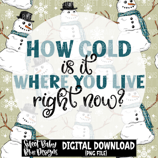 How cold is it where you live right now- Interactive post- 2023- PNG file- Digital Download