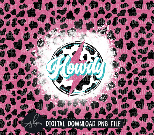 Howdy- Bolt- Pink- 20 oz. skinny tumbler- 2022 -PNG file- Digital Download