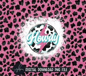 Howdy- Bolt- Pink- 20 oz. skinny tumbler- 2022 -PNG file- Digital Download