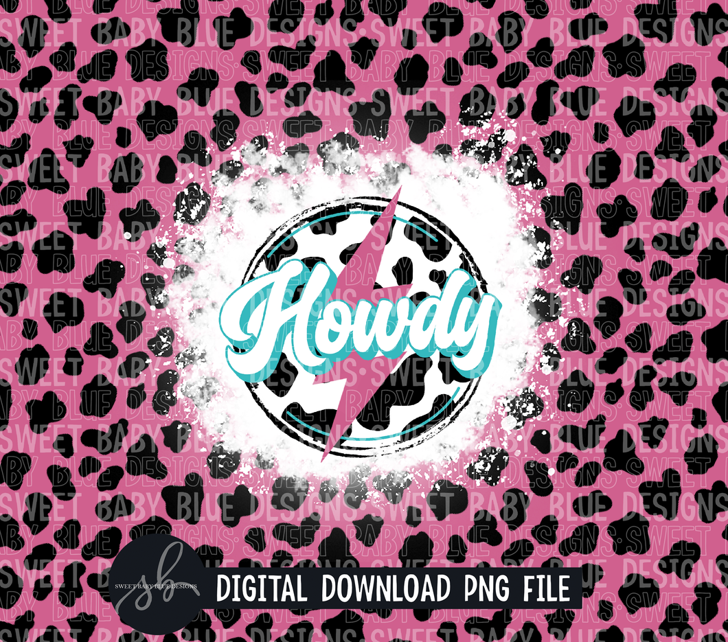 Howdy- Bolt- Pink- 20 oz. skinny tumbler- 2022 -PNG file- Digital Download