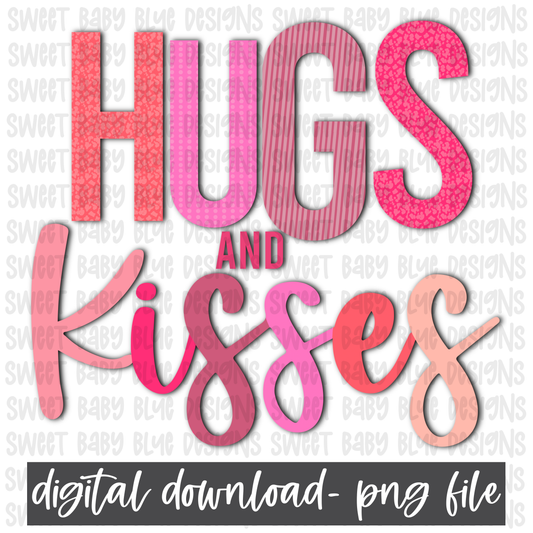 Hugs and kisses- Valentine's Day- PNG file- Digital Download