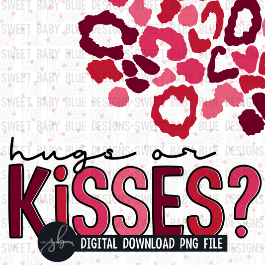 Hug or kisses- Valentine's Day - Leopard- Interactive post - 2022 - PNG file- Digital Download