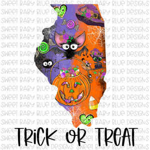 Illinois Trick or treat- Halloween- PNG file- Digital Download