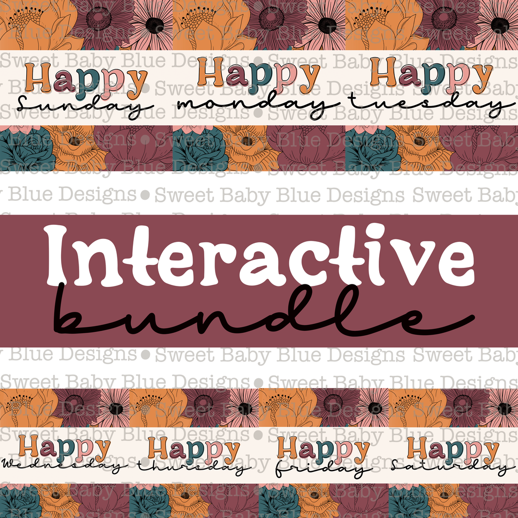Happy days of the week- Interactive Post- Bundle- 2021- PNG file- Digital Download