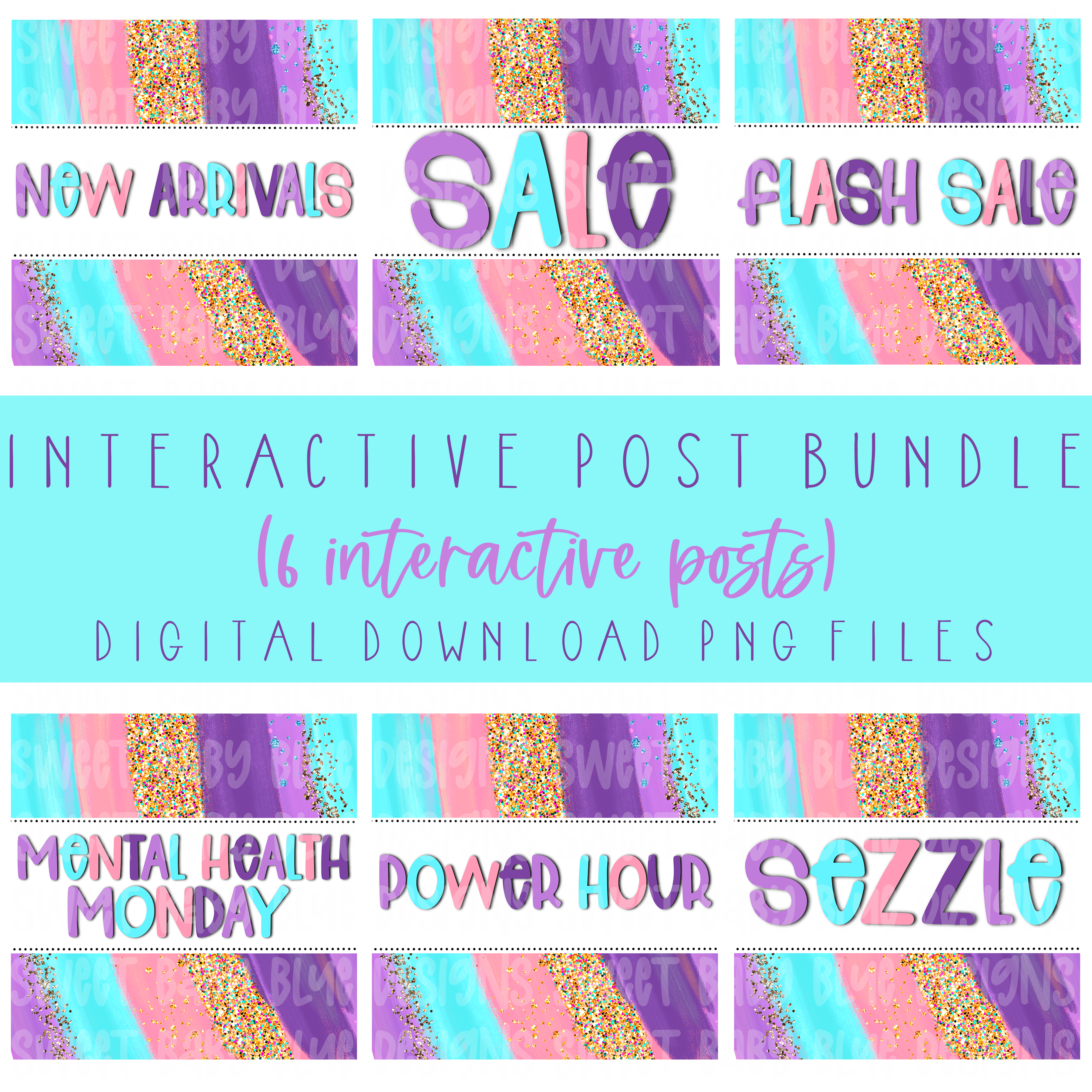 Interactive post bundle- PNG file- Digital Download – Sweet Baby Blue ...