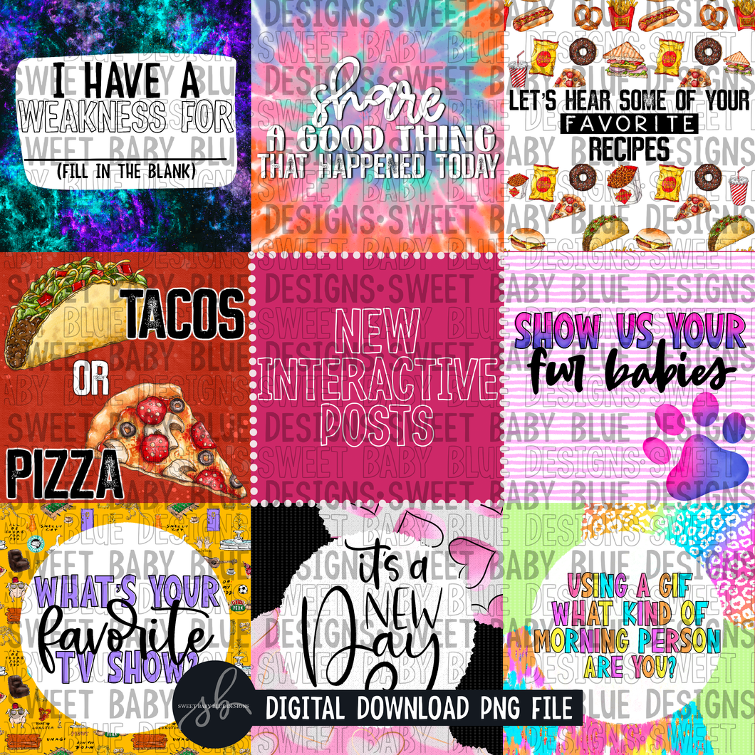 Interactive post bundle- 2022 - PNG file- Digital Download