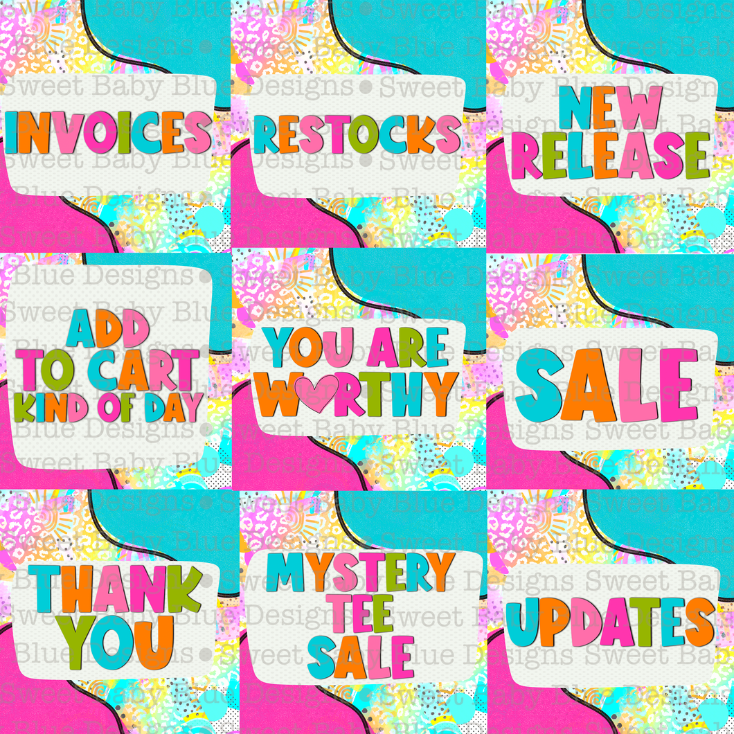 Interactive post drive bundle- Colorful- 9 digital downloads- 2021 - Interactive post- PNG file- Digital Download