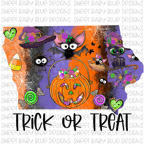 Iowa Trick or treat- Halloween- PNG file- Digital Download