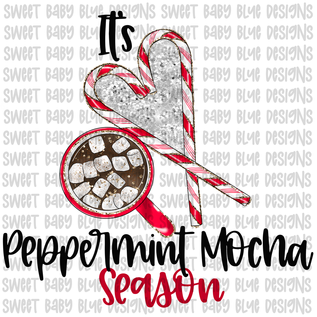 It's peppermint mocha season- Christmas- PNG file- Digital Download