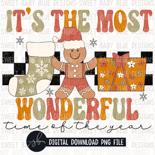 It's the most wonderful time of the year- Gingerbread- Christmas- 2022 - PNG file- Digital Download