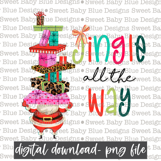 Jingle all the way- Christmas- 2019 - PNG file- Digital Download