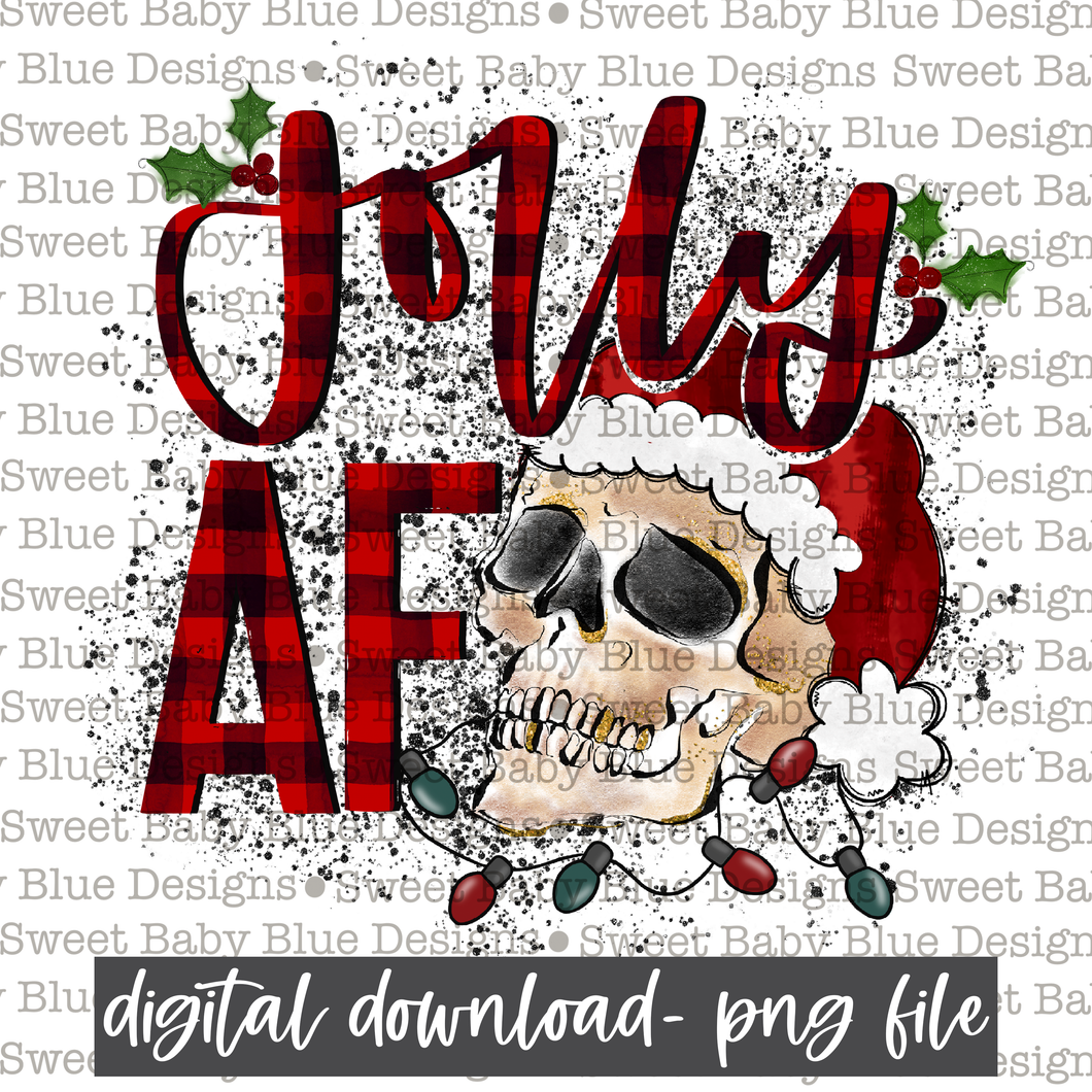 Jolly AF- Christmas -PNG file- Digital Download
