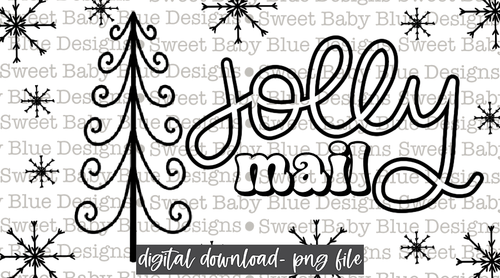 Jolly mail - Thermal Sticker- Designed in 2.25 x 1.25- 2021-  PNG file- Digital Download