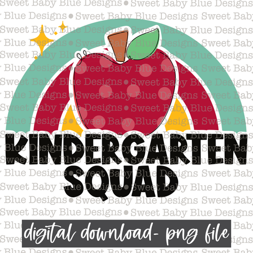 Kindergarten squad- Rainbow- School- 2021- PNG file- Digital Download