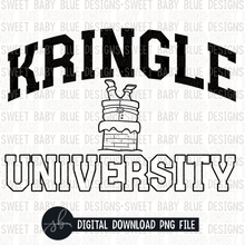 Kringle university- Single color- Black and White font - 2022 - PNG file- Digital Download