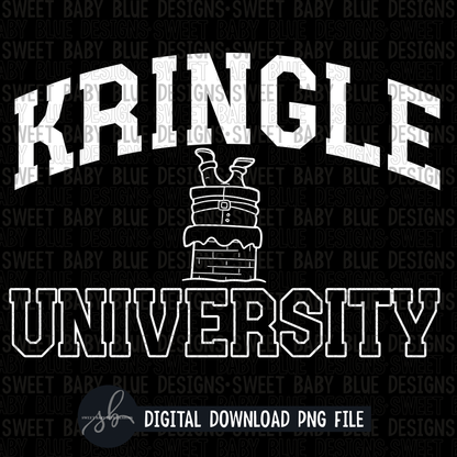Kringle university- Single color- Black and White font - 2022 - PNG file- Digital Download