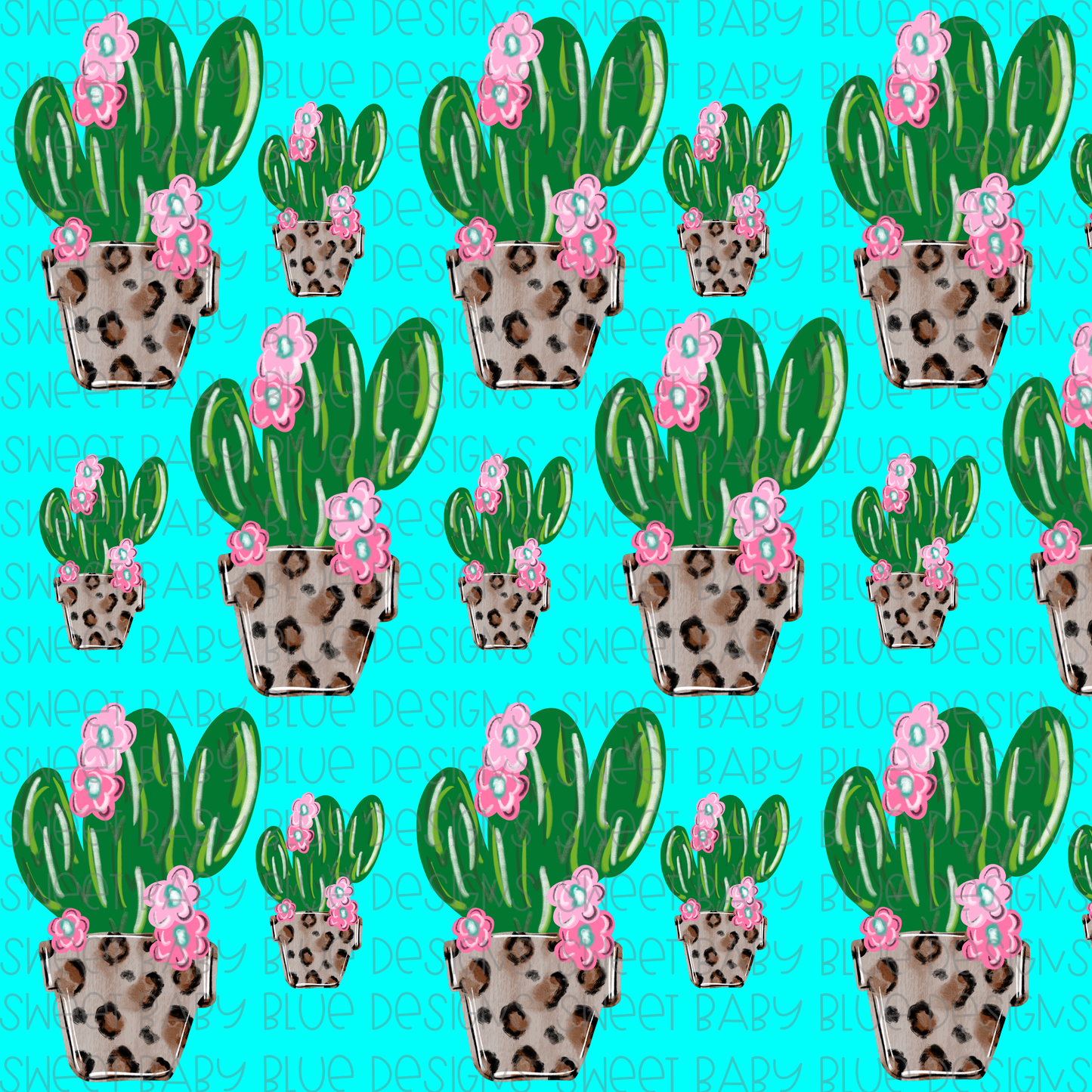 Leopard Cactus- Digital Paper- PNG file- Digital Download
