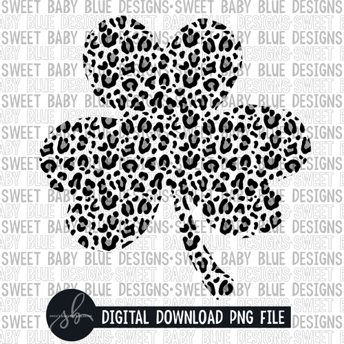 Leopard clover- St. Patrick's Day- Single color - 2022 - PNG file- Digital Download