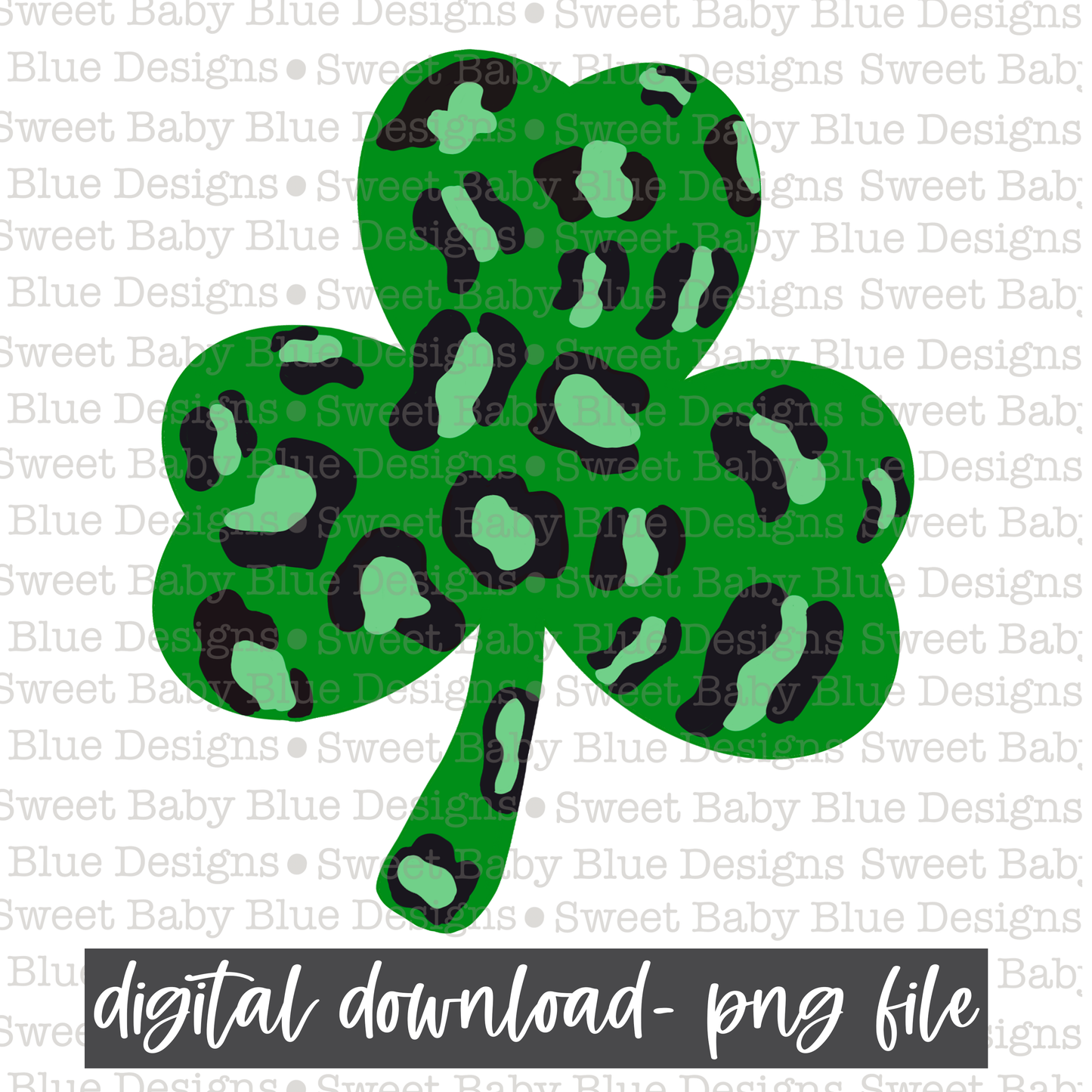 Leopard Clover- St. Patrick's Day- PNG file- Digital Download