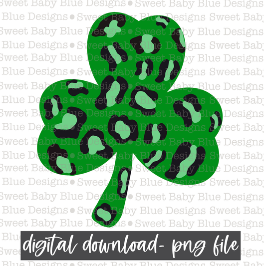 Leopard Clover- St. Patrick's Day- PNG file- Digital Download