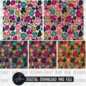 Leopard- Digital paper- 5 Digital papers - 2022- PNG file- Digital Download