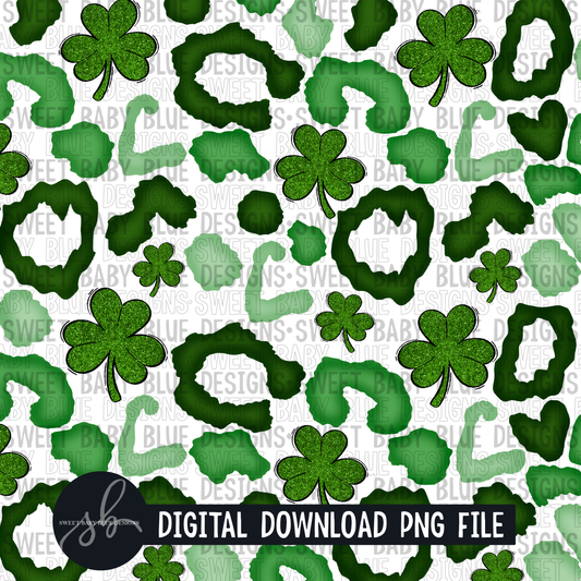 Leopard St. Patrick's Day- Digital paper - 2022 -PNG file- Digital Download