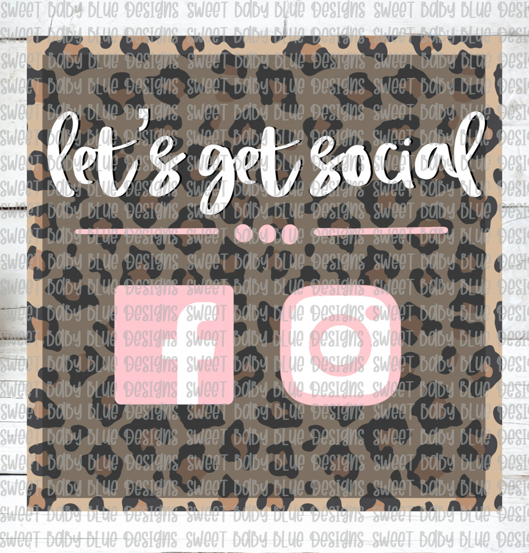 Let's get social- Facebook- Instagram- PNG file- Digital Download