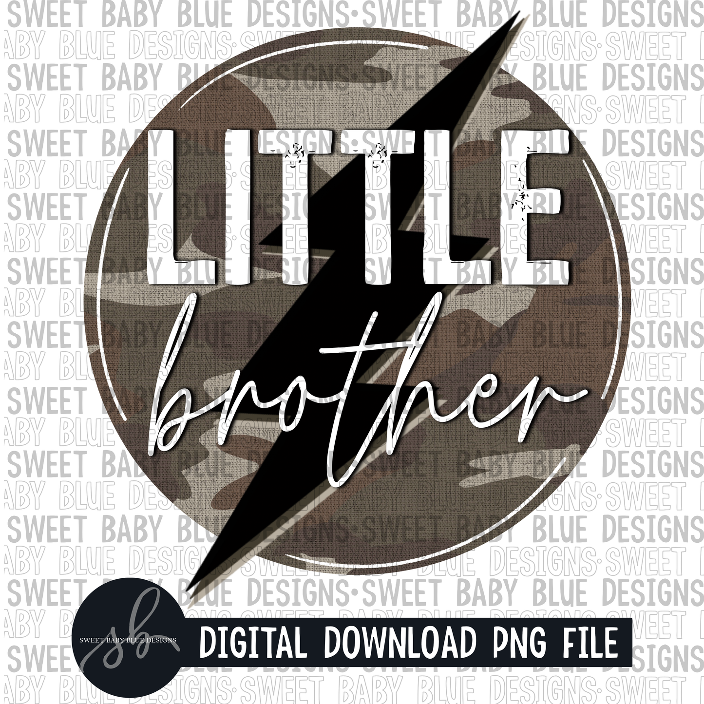Little brother- Camo circle - 2022 - PNG file- Digital Download