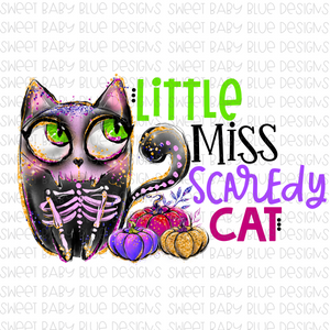 Little miss scaredy cat- Halloween- PNG file- Digital Download