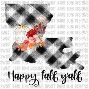 Louisiana Happy Fall y'all- Fall- PNG file- Digital Download