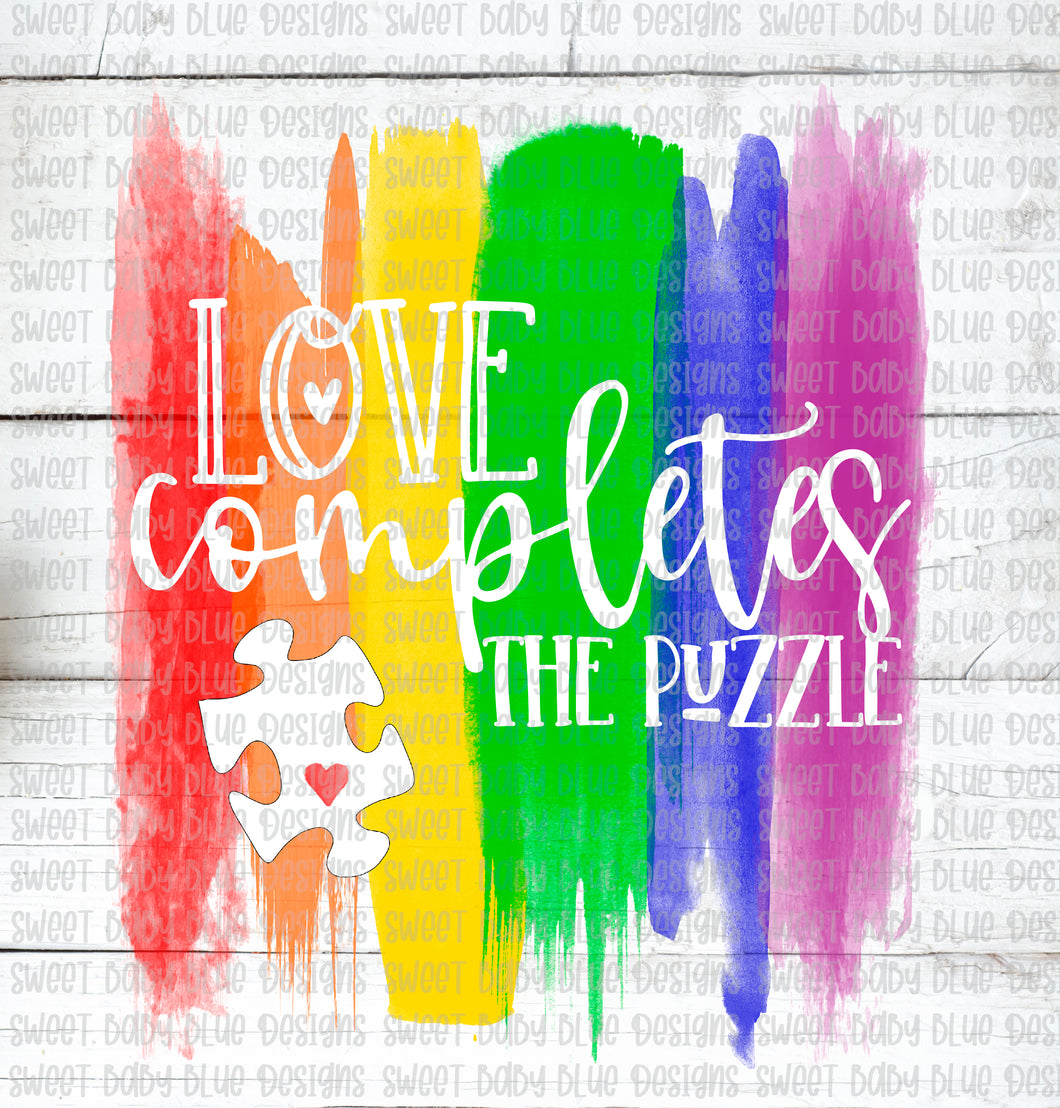 Love completes the puzzle- PNG file- Digital Download