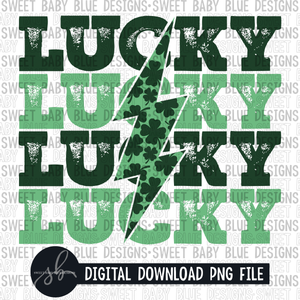 Lucky- St. Patrick's Day- Bolt - 2022 - PNG file- Digital Download