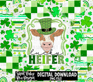 Lucky heifer- St Patrick's Day- 20 oz. skinny tumbler- 2023 -PNG file- Digital Download