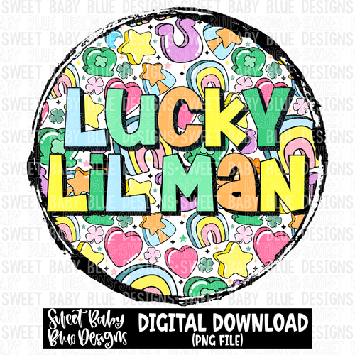 Lucky lil man- St. Patrick's Day - 2023 - PNG file- Digital Download