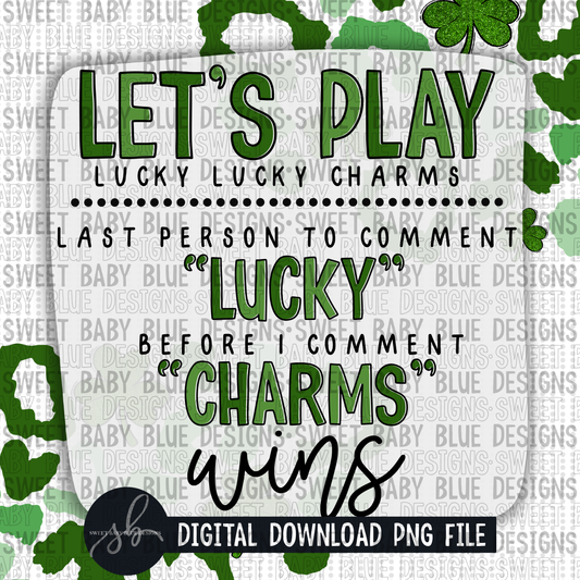 Lucky lucky charms - St. Patrick's Day - Leopard- Interactive post - 2022 -PNG file- Digital Download