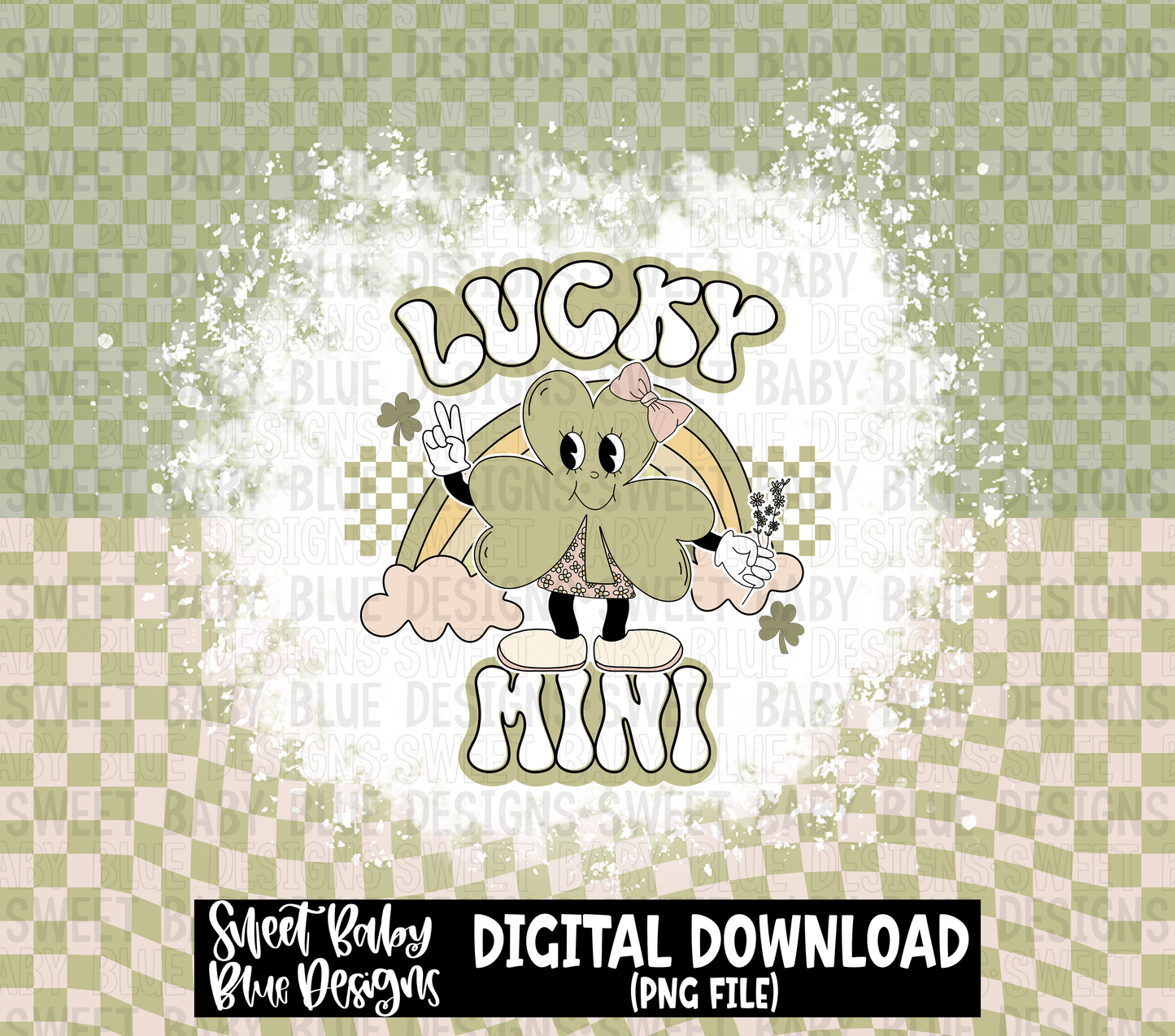 Lucky mini- St. Patrick's Day- 20 oz. skinny tumbler- 2023 -PNG file- Digital Download