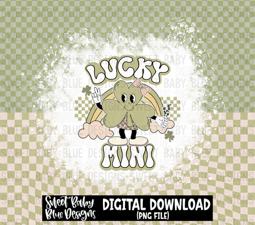 Lucky mini- St. Patrick's Day- 20 oz. skinny tumbler- 2023 -PNG file- Digital Download