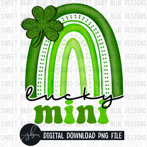 Lucky mini - Rainbow- St. Patrick's Day - 2022 - PNG file- Digital Download