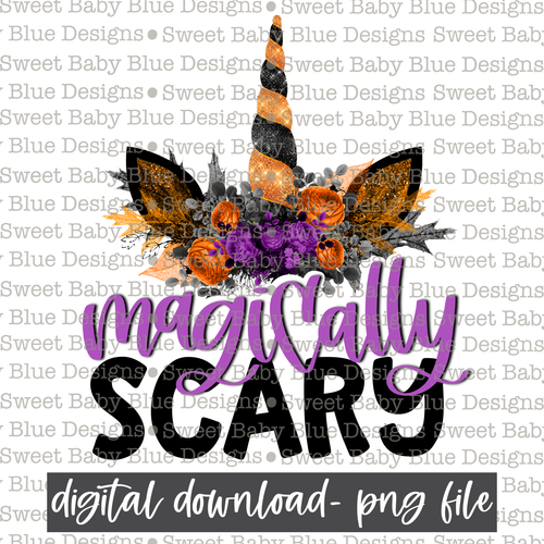 Magically scary- Halloween- Unicorn - 2021- PNG file- Digital Download