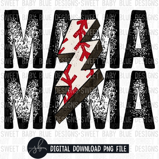 Mama- Baseball bolt- 2022- PNG file- Digital Download