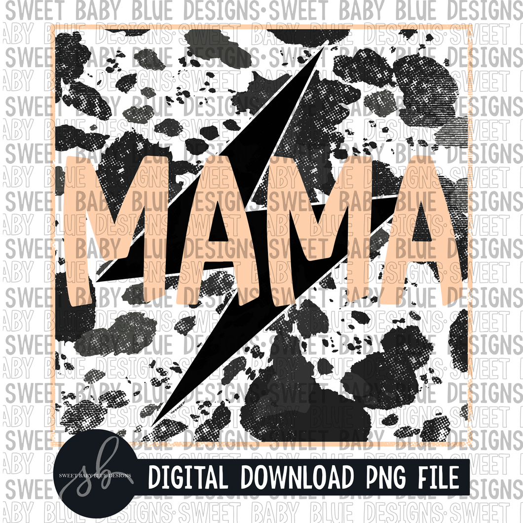 Mama- Bolt splatter- 2022 - PNG file- Digital Download