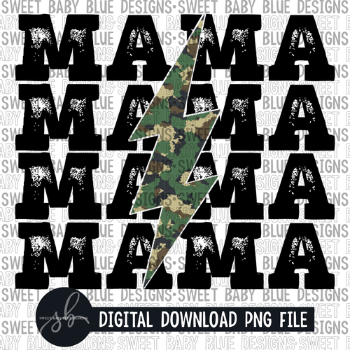 Mama- Camo- Bolt- 2022 - PNG file- Digital Download