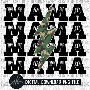 Mama- Camo- Bolt- 2022 - PNG file- Digital Download