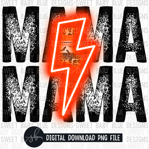 Mama- Halloween bolt- 2022 - PNG file- Digital Download