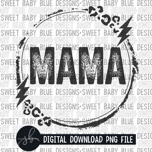 Mama- Leopard bolt- Single color- 2022 - PNG file- Digital Download