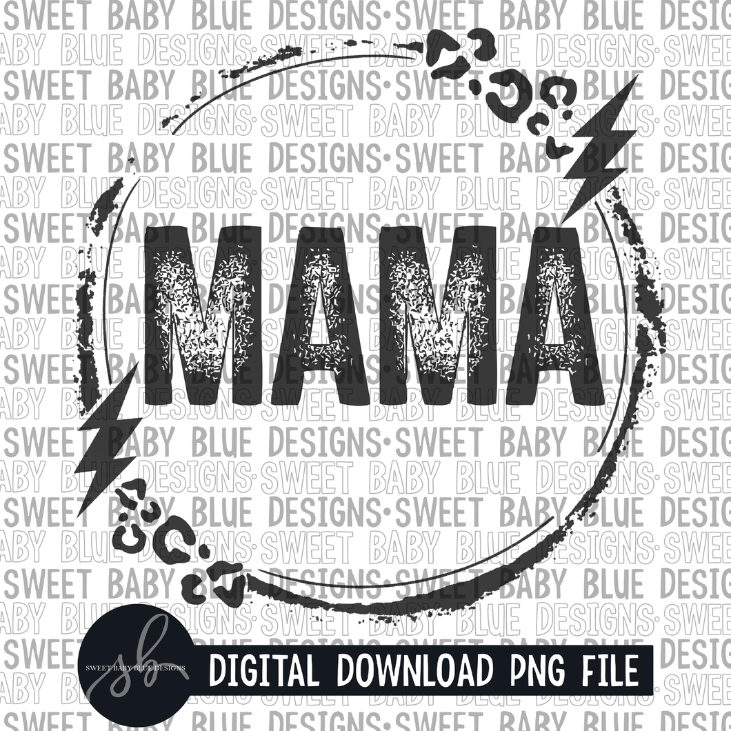Mama- Leopard bolt- Single color- 2022 - PNG file- Digital Download