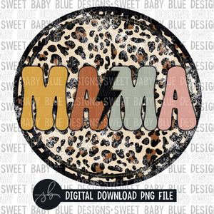 Mama- Leopard circle- Bolt- 2022 - PNG file- Digital Download