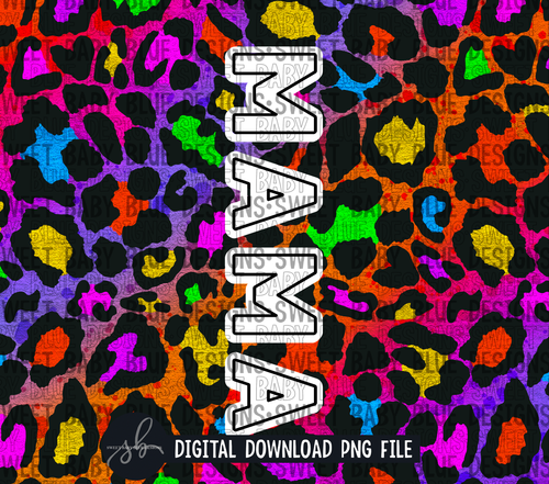 Mama- Leopard- 20 oz. skinny tumbler- 2022 -PNG file- Digital Download