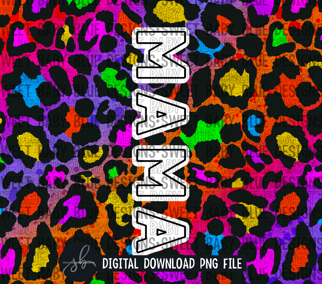 Mama- Leopard- 20 oz. skinny tumbler- 2022 -PNG file- Digital Download