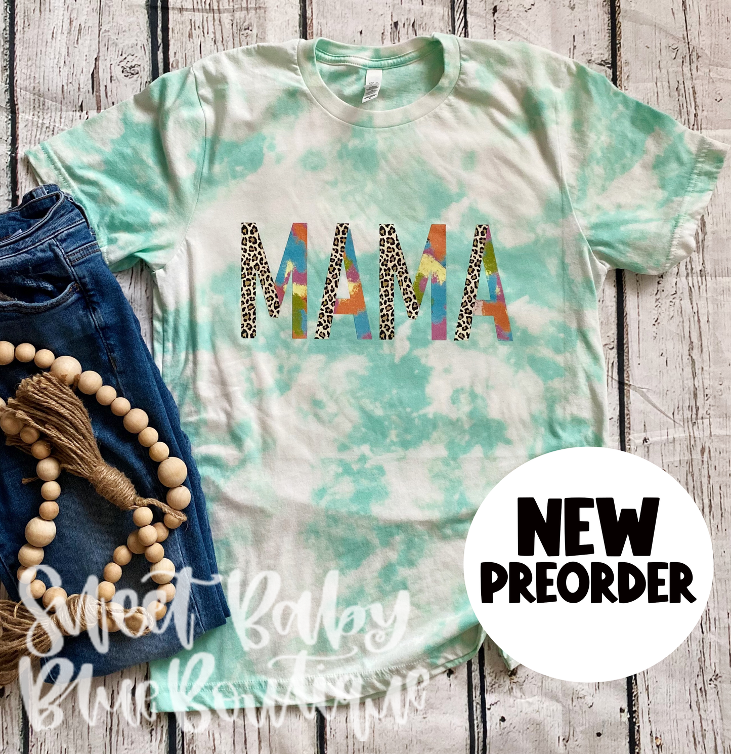 Mama- Bleached Short Sleeve